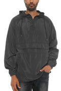 Men wearing Color Block Anorak Jacket Pullover Windbreaker with quarter zip and pockets